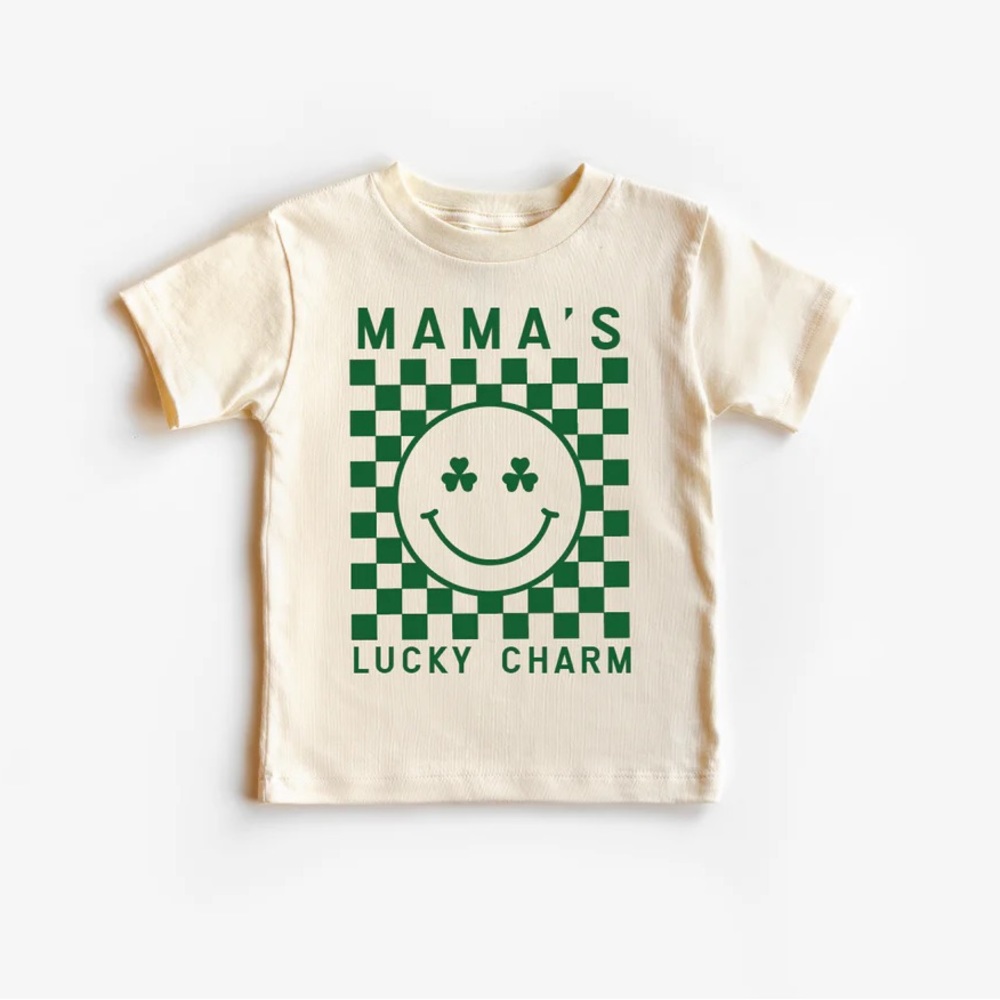 Saved by Grace Mama’s Lucky Charm checkered tee 2T unisex